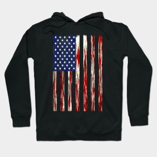 USA American Flag Distressed Design Tee Hoodie